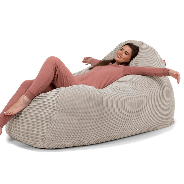 Gros Pouf Canapé - Côtelé Vison 02