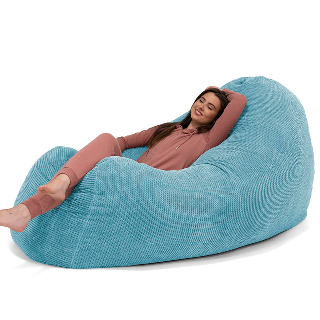 Gros Pouf Canapé - Pompon Mer Égée 02