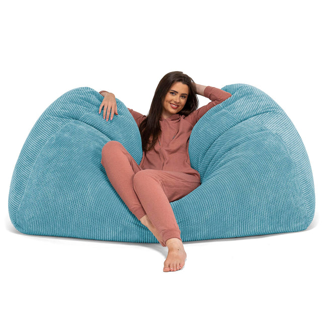 Gros Pouf Canapé - Pompon Mer Égée 03