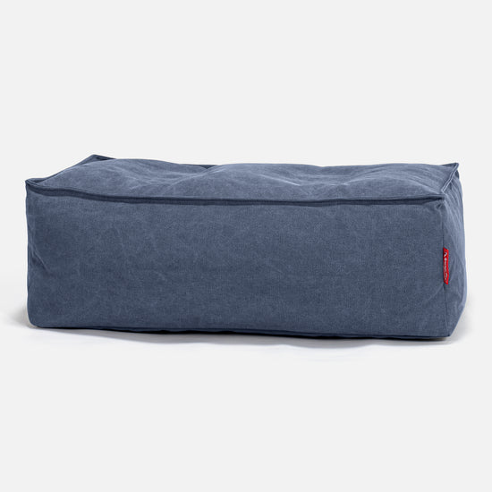 Gros Pouf Repose Pied - Stonewashed Bleu Marine 01