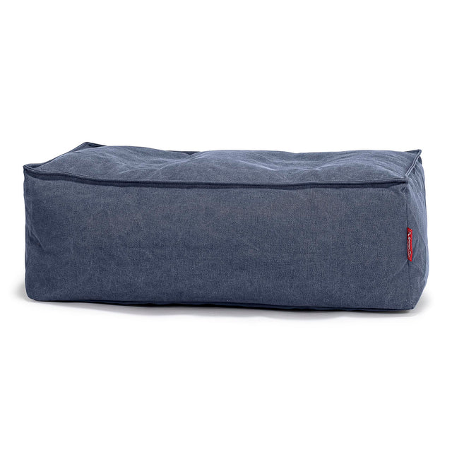 Gros Pouf Repose Pied - Stonewashed Bleu Marine 01