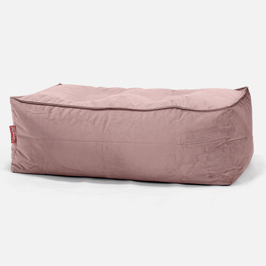 Gros Pouf Repose Pied - Velours Rose 01