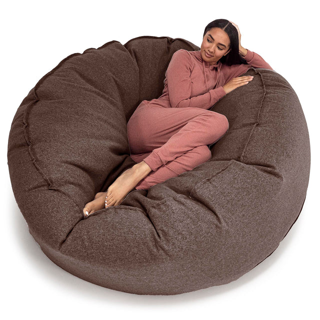Canapé Pouf Géant Grande Mammouth - Interalli Laine Marron 01