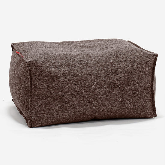 Pouf Repose Pied - Interalli Laine Marron 01