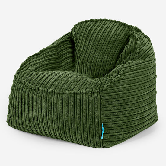 Le Pouf Enfant Doudou 2-6 ans - Côtelé Vert Forêt 01
