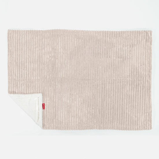 Plaid / Couverture Sherpa - Côtelé Crème 03