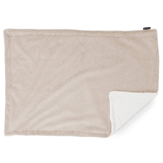 Plaid / Couverture Sherpa - Fausse Fourrure Lapin Brun Doré 03