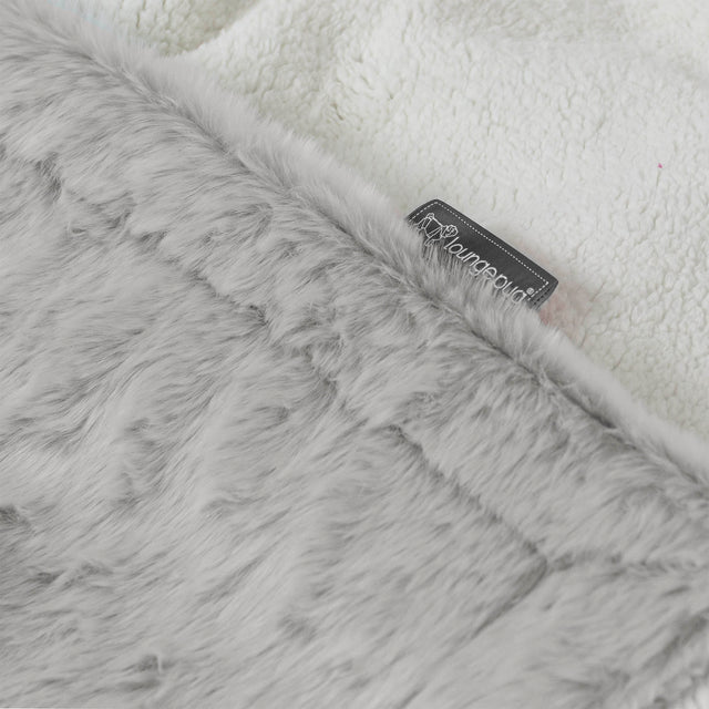 Plaid / Couverture Sherpa - Fausse Fourrure Lapin Gris clair 02