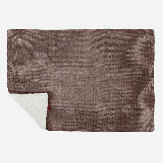 Plaid / Couverture Sherpa - Pompon Chocolat 03