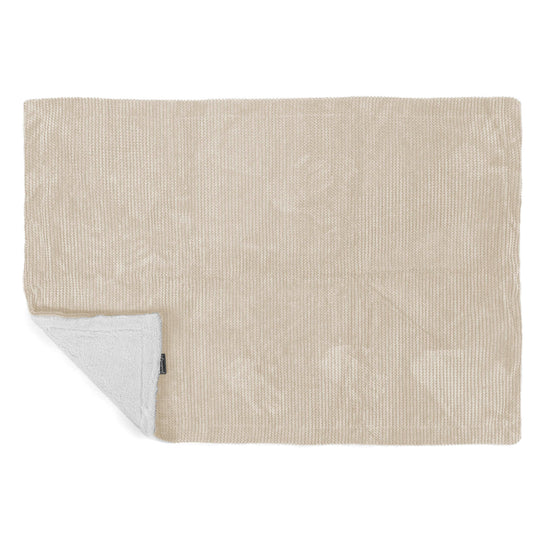 Plaid / Couverture Sherpa - Pompon Crème 03