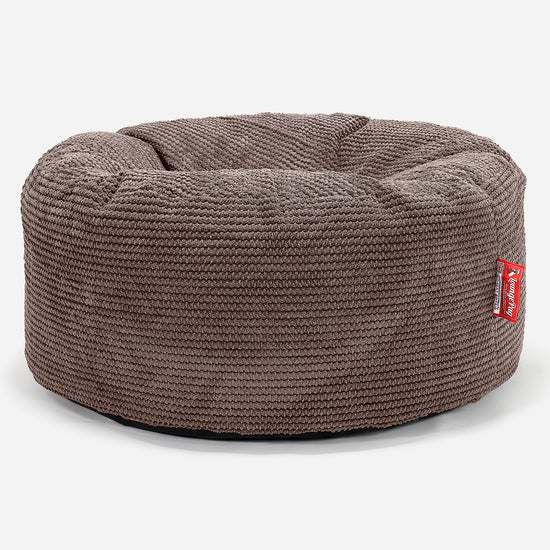 Pouf Design Rond - Pompon Chocolat 01