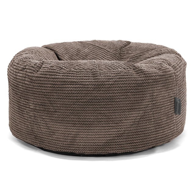 Pouf Design Rond - Pompon Chocolat 01