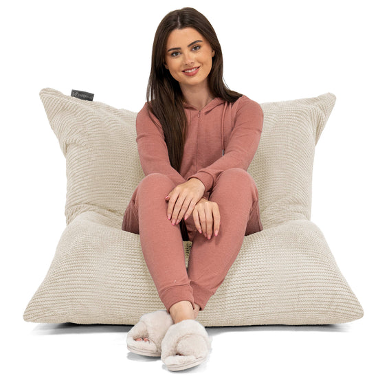 Pouf Géant XXL - Pompon Crème 02