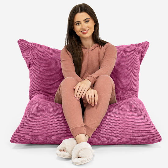 Pouf Géant XXL - Pompon Rose 02