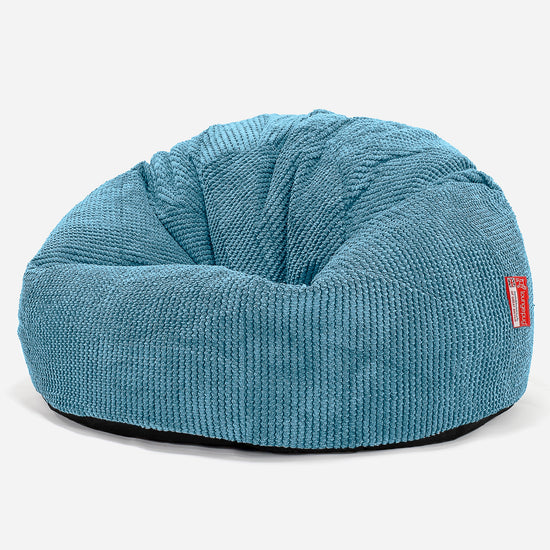 Pouf Poire Classique - Pompon Mer Égée 01
