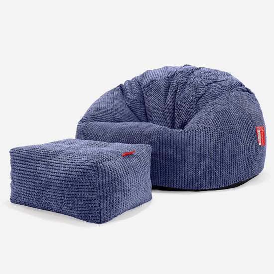 Pouf Poire Classique - Pompon Violet 02