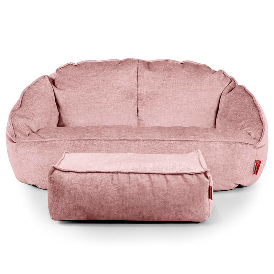 Pouf Canapé Bubble - Chenille Rose 02
