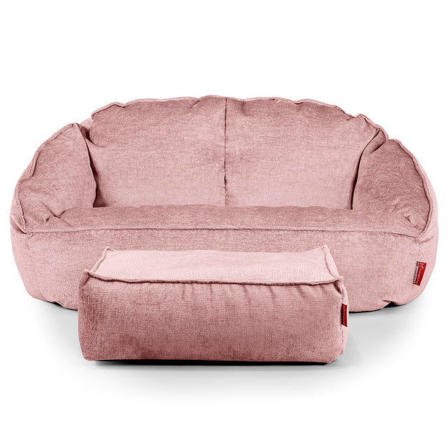 Pouf Canapé Bubble - Chenille Rose 02