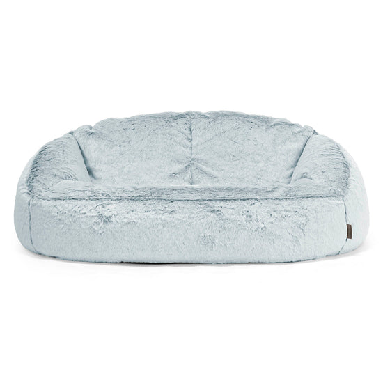 Pouf Canapé Bubble - Fausse Fourrure Lapin Bleu Pastel 01