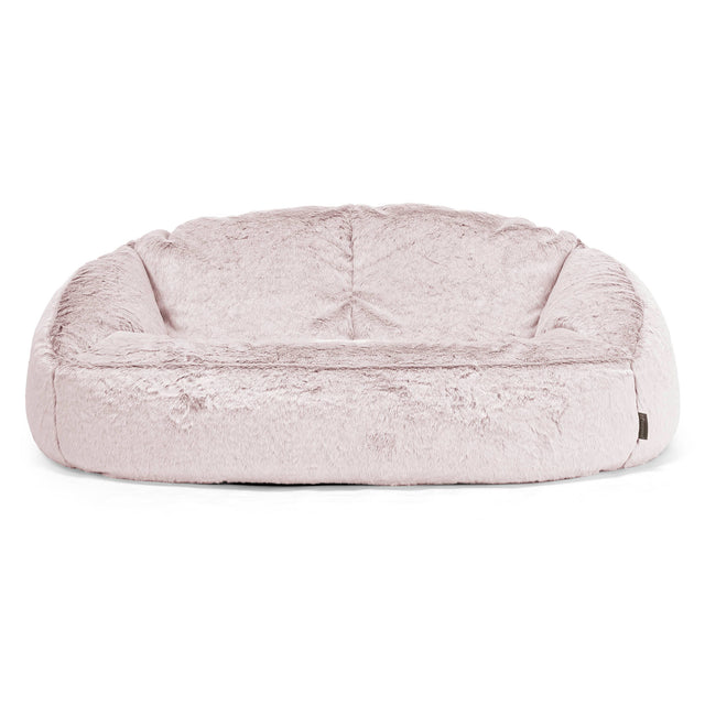 Pouf Canapé Bubble - Fausse Fourrure Lapin Rose Pastel 01
