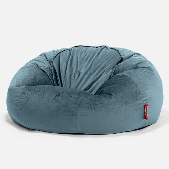 Pouf Canapé Classique - Velours Mer Égée 01