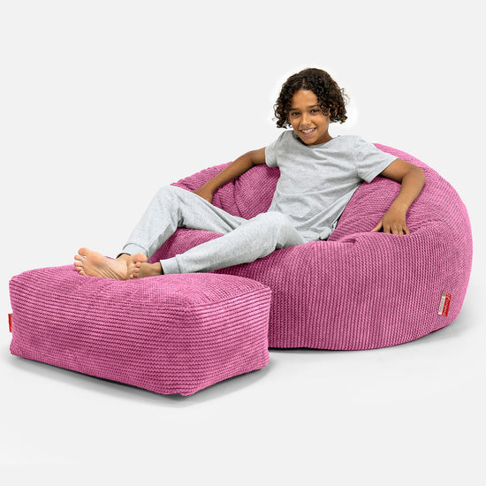 Canapé Pouf pour Enfant 6-14 ans - Pompon Rose 01