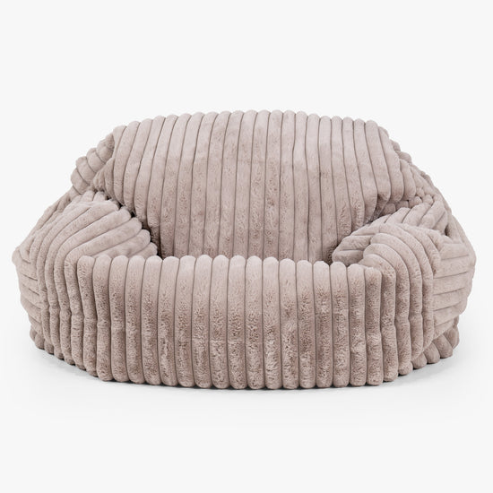 Pouf Canapé Sabine - Velours Côtelé Ultra Pelucheux Vison 01