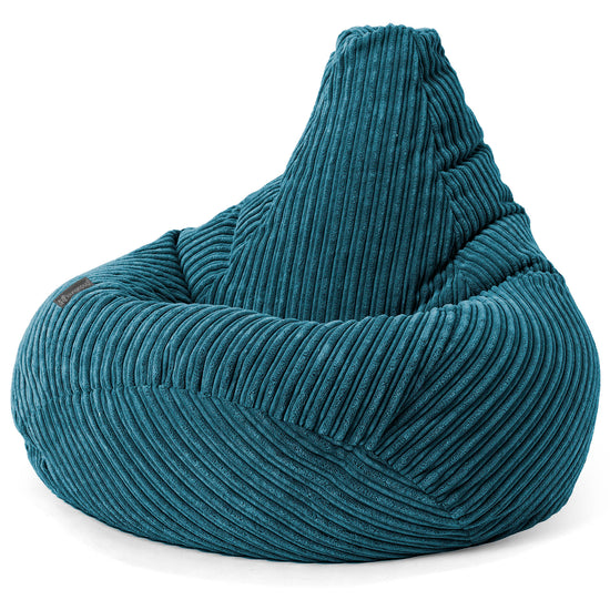 Pouf Gamer pour Enfant 6-14 ans - Côtelé Bleu Canard 03