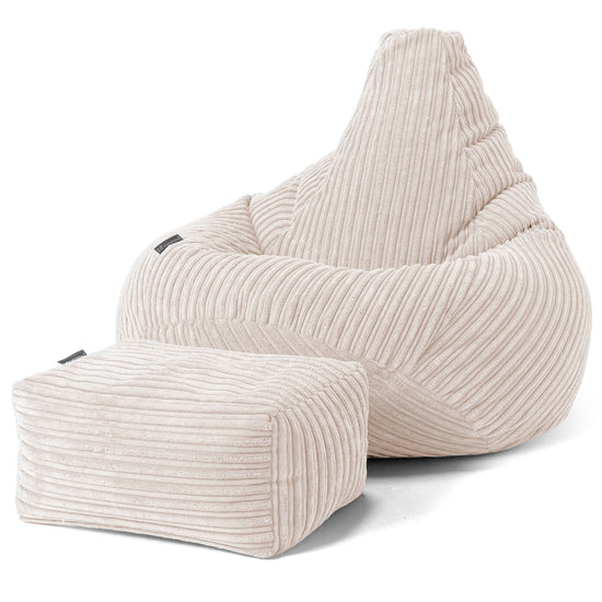 Pouf Gamer pour Enfant 6-14 ans - Côtelé Crème 02