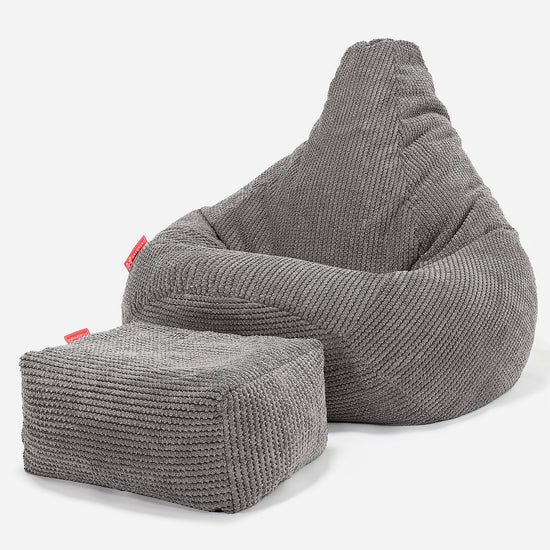 Pouf Gamer pour Enfant 6-14 ans - Pompon Anthracite 03