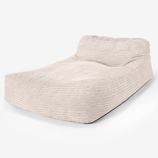 Chaise Longue (2 Personnes) - Côtelé Crème 01