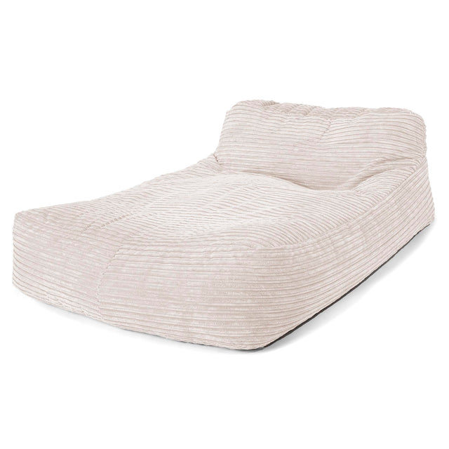 Chaise Longue (2 Personnes) - Côtelé Crème 01