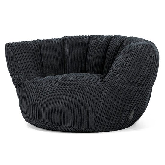 Pouf Charles Vintish - Côtelé Noir 02