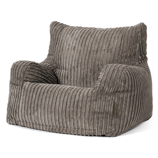 Joséphine Pouf Fauteuil Design - Côtelé Anthracite 01