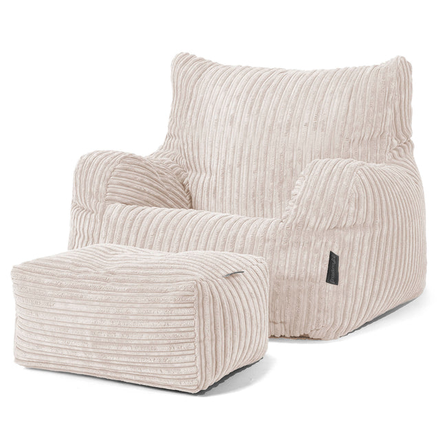 Joséphine Pouf Fauteuil Design - Côtelé Ivoire 02