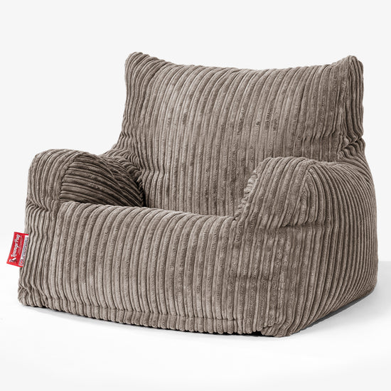 Joséphine Pouf Fauteuil Design - Côtelé Grège 01