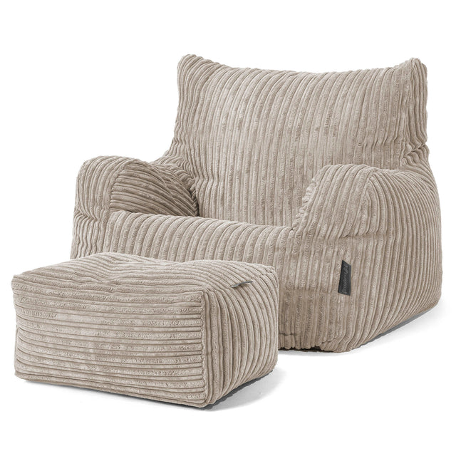 Joséphine Pouf Fauteuil Design - Côtelé Vison 02