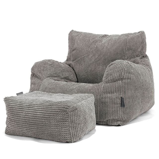 Pouf Fauteuil Design - Pompon Anthracite 02