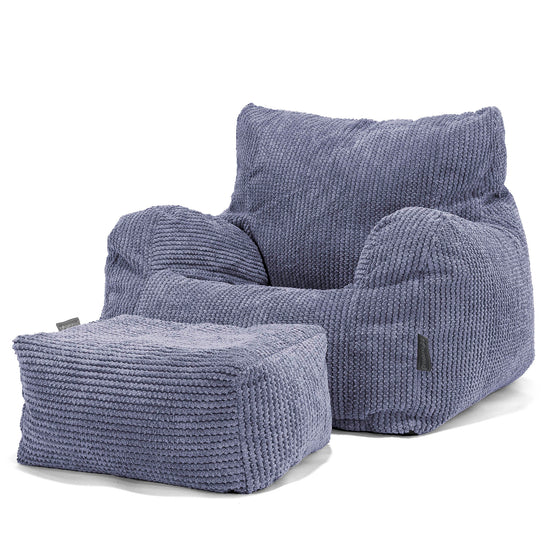 Pouf Fauteuil Design - Pompon Violet 02