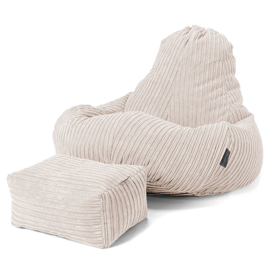 Pouf Gamer Ultra Lux - Côtelé Crème 02