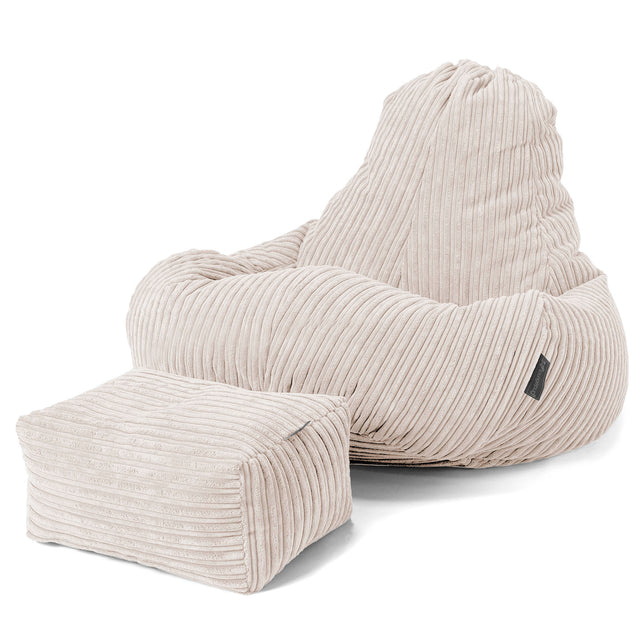 Pouf Gamer Ultra Lux - Côtelé Crème 02