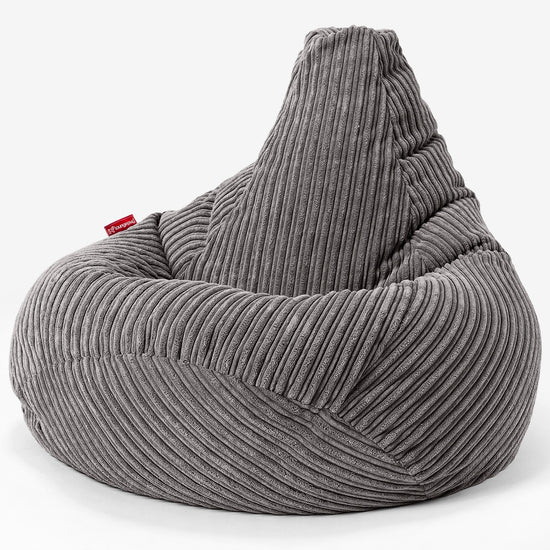 Pouf Poire Gamer - Côtelé Anthracite 02
