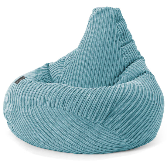 Pouf Poire Gamer - Côtelé Mer Égée 02