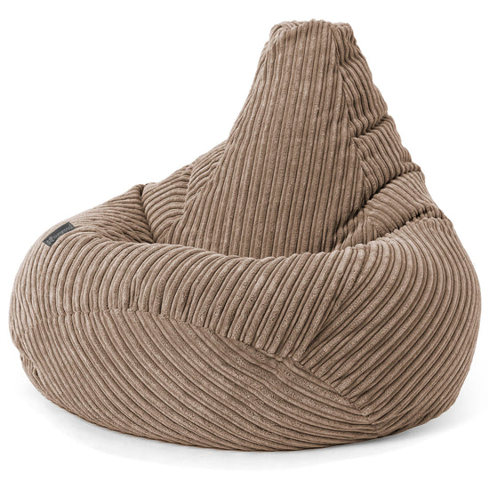 Pouf Poire Gamer - Côtelé Moka 02