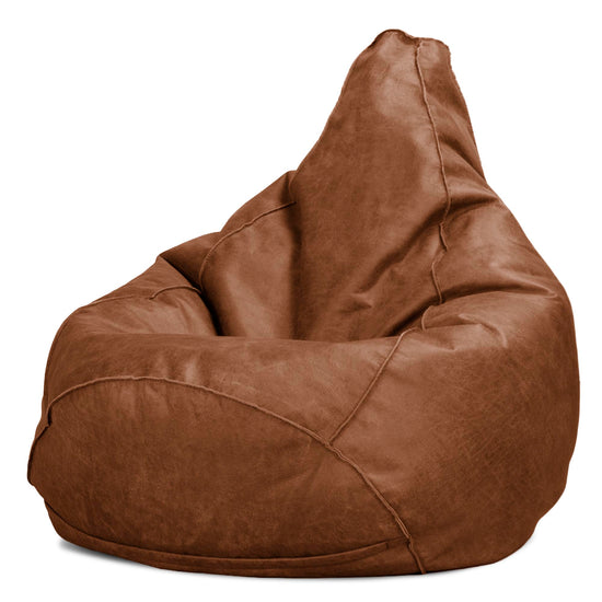 Pouf Poire Gamer - Cuir Vintage Camel 01