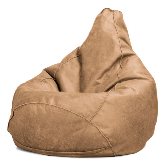 Pouf Poire Gamer - Cuir Vintage Marron Clair 01