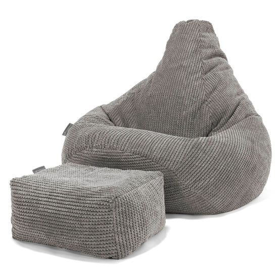 Pouf Poire Gamer - Pompon Anthracite 01
