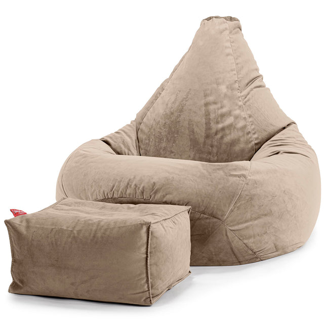 Pouf Poire Gamer - Velours Vison 01