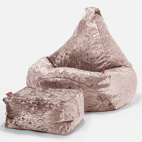 Pouf Poire Gamer - Vintage Velours Truffe 01
