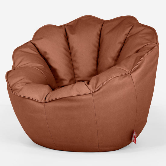 Pouf Fauteuil Natalia Sacco - Cuir Végan Marron 02